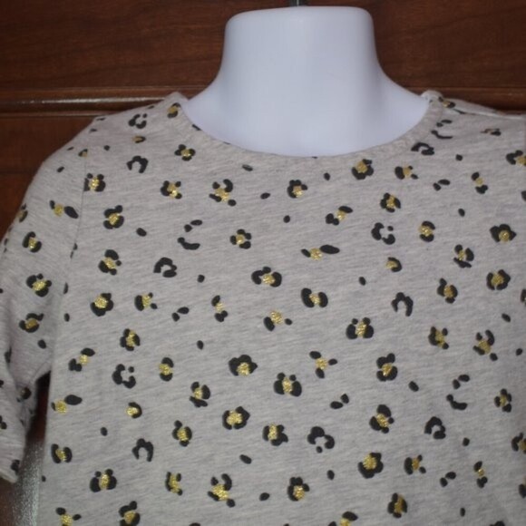 Oshkosh  Leopard Print Dress Size 3T Gray Short Sleeve Animal Print - Picture 5 of 9